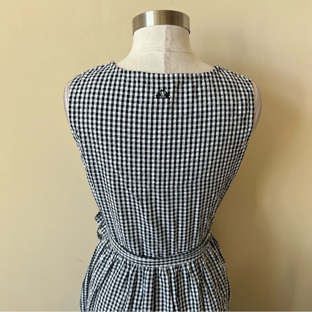 Barbour Navy and White Gingham V-Neck Midi Dress - Picture 9 of 13